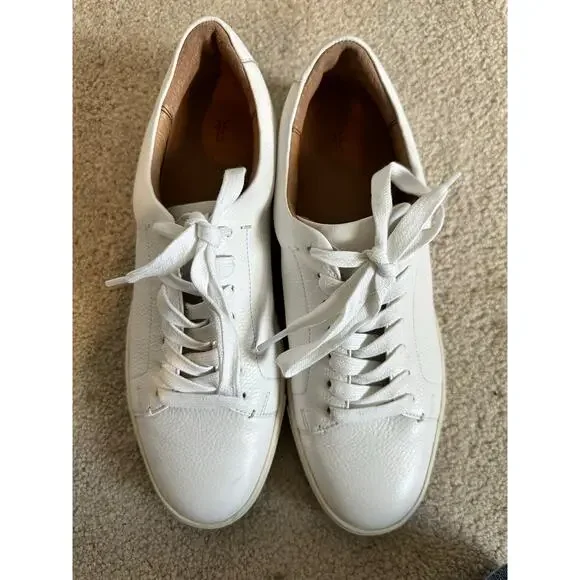 Frye Gia White Leather Sneakers W’s Size 9 - Picture 4 of 7